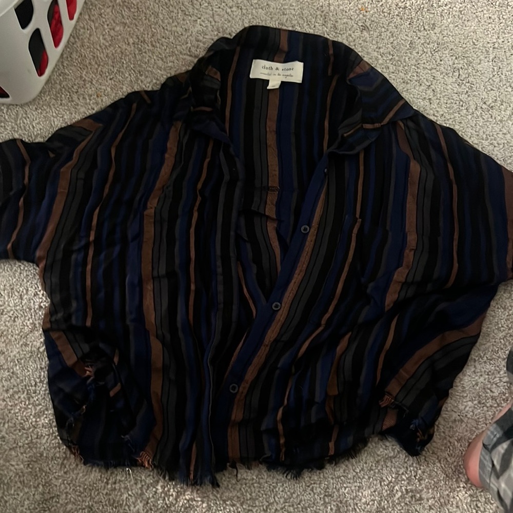 cropped button up